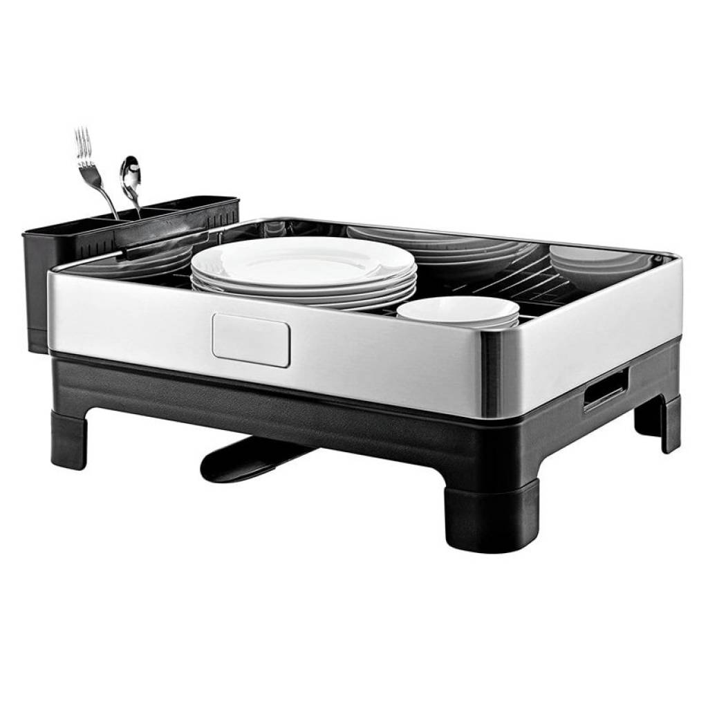 Escurridor seca platos de acero inoxidable con bandeja