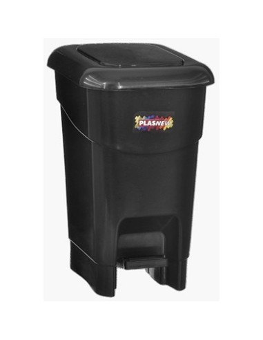 Papelera 12 lt con Pedal negra Plasnew