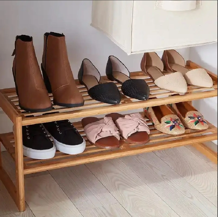 Zapatera 2 niveles de bambú