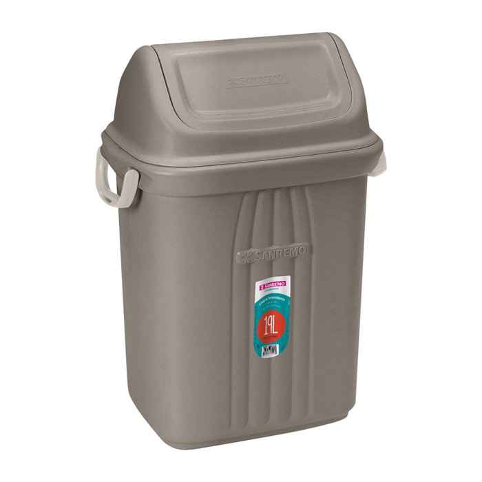 Basurero tapa vaiven San remo 19Lt Gris