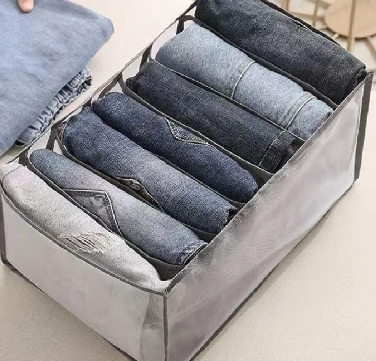 Organizador para almacenar ropa doblada con 7 divisiones