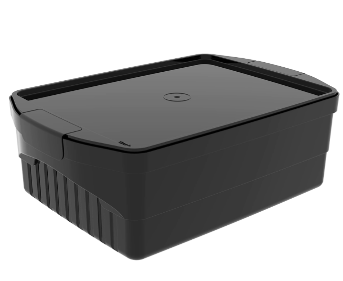 Caja Crippa negra 8L con tapa lisa
