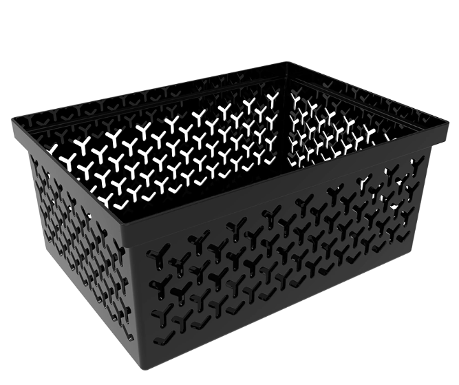 Caja organizadora calada sin tapa Crippa negra M