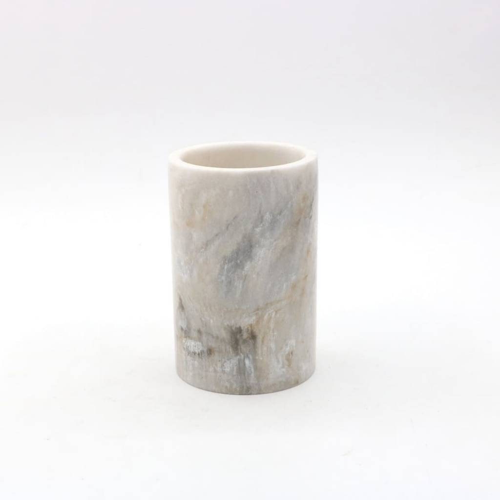 Vaso porta cepillo de dientes circular diseño mármol