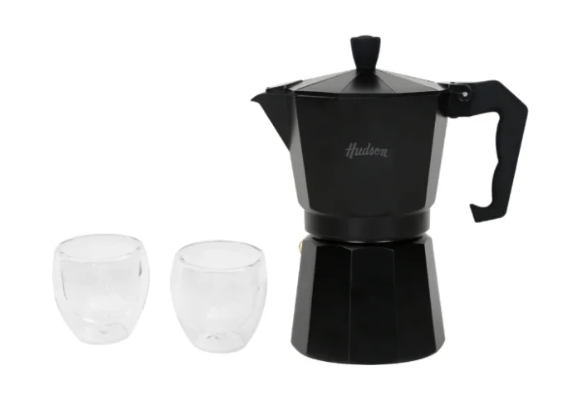 Set Cafe Aluminio Negra Hudson