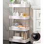 Carro organizador de 4 estantes con ruedas - BLANCO