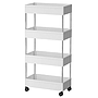 Carro organizador de 4 estantes con ruedas - BLANCO